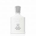 Perfume bottle labeled 'Silver Mountain Water' by Creed on a white background